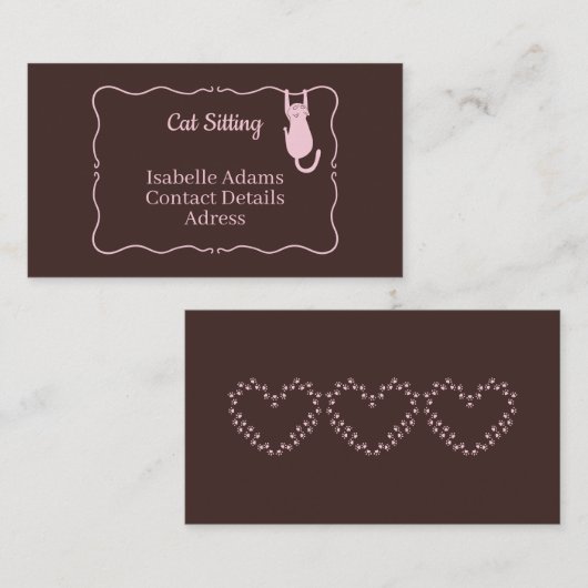 Funny Cat Sitting 名刺 (正面/裏面)