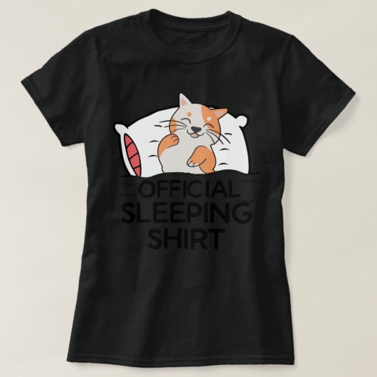 Funny cat Sleeping shirt pajamas ,Cute napping Cat Tシャツ (デザイン正面)