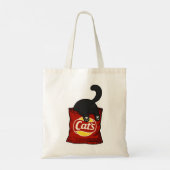 Funny Cat Snack Lover Tote Bag Cute Cat トートバッグ (裏面)