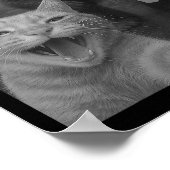 Funny Cat Surprised Happy Selfie With Bigfoot Sasq ポスター (角)