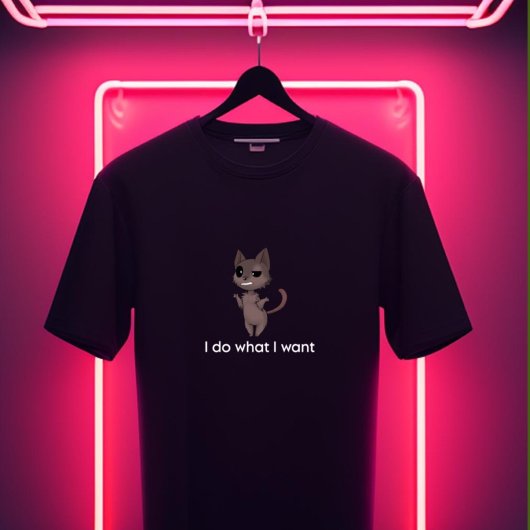 Funny Cat T-Shirt – I Do What I Want トライブレンドＴシャツ