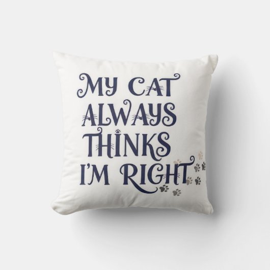 Funny Cat Text クッション (正面)