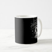 Funny Cat Ufo Spaceship Alien Galaxy Aesthetic コーヒーマグカップ (正面右)