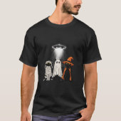 Funny Cat UFO Three Kitty Space Spaceship Alien Ha Tシャツ (正面)