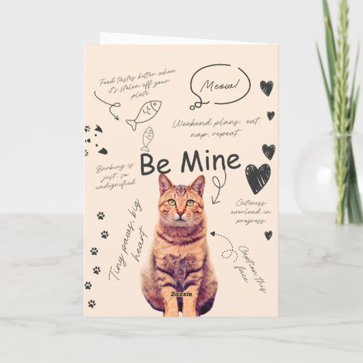 Funny Cat valentine's day cards カード (裏面)