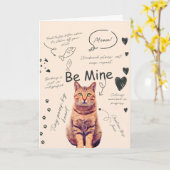 Funny Cat valentine's day cards カード (黄色い花)