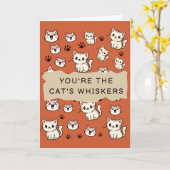 Funny Cat valentine's day cards カード (黄色い花)