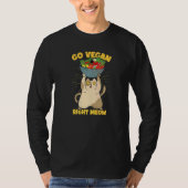 Funny Cat Veganism Plant Based Vegan Premium Tシャツ (正面)