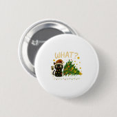 Funny Cat With Christmas Lights And Fallen Tree Ar 缶バッジ (正面&裏面)