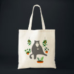 Funny Cat With Plants, Plants Lovers Gift トートバッグ<br><div class="desc">Funny Cat With Plants,  Plants Lovers Gift</div>