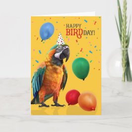 Funny Catalina or Rainbow Macaw Parrot Birthday カード