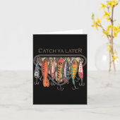 Funny Catch Ya Later Camo Fishing Lure Angler Fish カード (黄色い花)