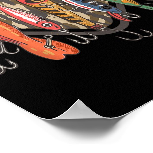 Funny Catch Ya Later Camo Fishing Lure Angler Fish ポスター (角)