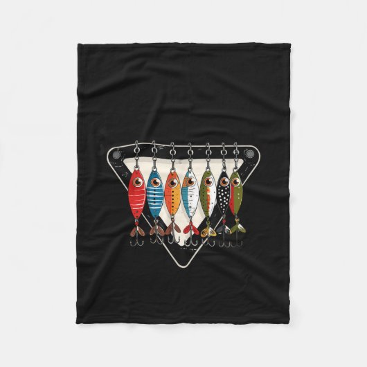 Funny Catch Ya Later Fishing Lure Angler Fisherman フリースブランケット (正面)