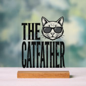 Funny Catfather Vintage Cat Quote Graphic Shirt_1 アクリルサイン (ニュートラル)