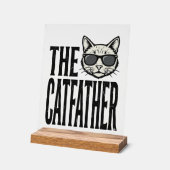 Funny Catfather Vintage Cat Quote Graphic Shirt_1 アクリルサイン (傾斜)
