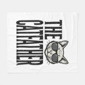 Funny Catfather Vintage Cat Quote Graphic Shirt_1 フリースブランケット (正面(横))