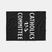 Funny Catholics Vs Committees  フリースブランケット (正面(横))