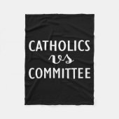 Funny Catholics Vs Committees  フリースブランケット (正面)