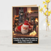 Funny cats Christmas card カード (黄色い花)