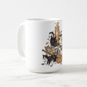 Funny Cats Christmas Tree Tangled Lights Holiday コーヒーマグカップ (正面左)