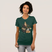 Funny Cats Christmas Tree Tangled Lights Holiday Tシャツ (正面フル)