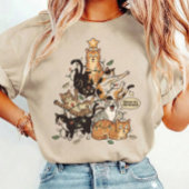 Funny Cats Christmas Tree Tangled Lights Holiday Tシャツ