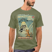 Funny cats comic book alien abduction sci-fi tシャツ (正面)