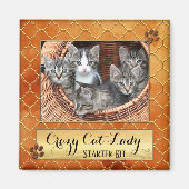 Funny Cats Crazy Cat Lady Photo Magnet マグネット (正面)