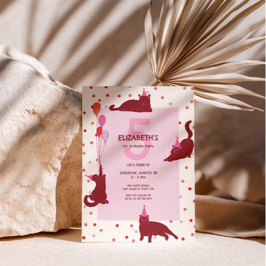 Funny Cats cute Purrfect Birthday Party 招待状