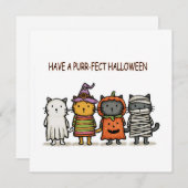 Funny Cats Happy Halloween シーズンカード (正面/裏面)