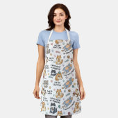 Funny Cats Pattern Kitchen Apron エプロン (着用した状態)