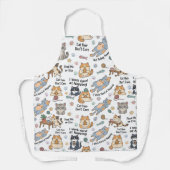 Funny Cats Pattern Kitchen Apron エプロン (正面)