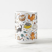 Funny Cats Pattern Mug For Cat Lovers コーヒーマグカップ (中央)