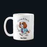 Funny Cavalier King Charles Business Suit Coffee  コーヒーマグカップ<br><div class="desc">Celebrate your love of dogs and your sense of humor with this unique cartoon-style mug featuring your favorite canine companion. This design tells the story of a "working dog" in a distinctive way, showcasing a stylish puppy ready to start his day with a bow tie and a hot cup of...</div>