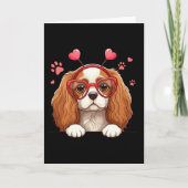 Funny Cavalier King Charles Spaniel Heart Headnd V カード (正面)
