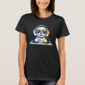 Funny Cavapoo DJ Glitch Rave EDM Music Party Tシャツ (正面)
