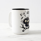 Funny Caw Shirt Black Crow Black Bird Funny Crow H ツートーンマグカップ (正面左)