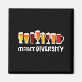 Funny Celebrate Diversity Beer Clothing For Him An マグネット (正面)