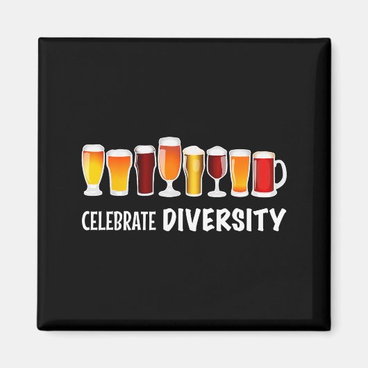 Funny Celebrate Diversity Beer Clothing For Him An マグネット (正面)