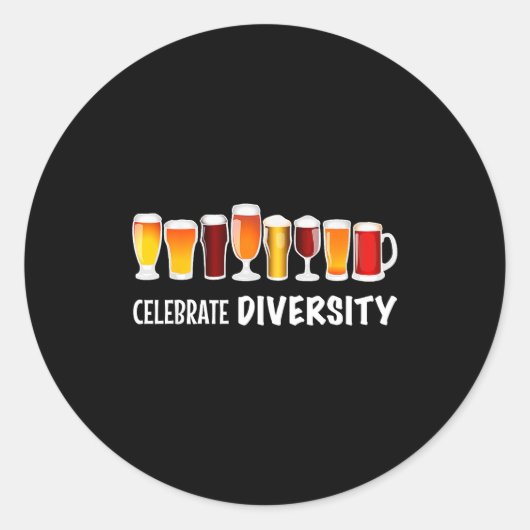 Funny Celebrate Diversity Beer Clothing For Him An ラウンドシール (正面)