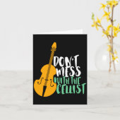 Funny Cello Player Dont Mess With The Cellist  カード (黄色い花)