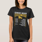 Funny Cement Mixer Hourly Rate Construction Concre Tシャツ (正面)