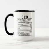 Funny CEO Nutrition Facts Business Leader Gift マグカップ (左)
