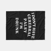 Funny Cerebral Palsy Quotes Meme Humorous Tee Funn フリースブランケット (正面(横))