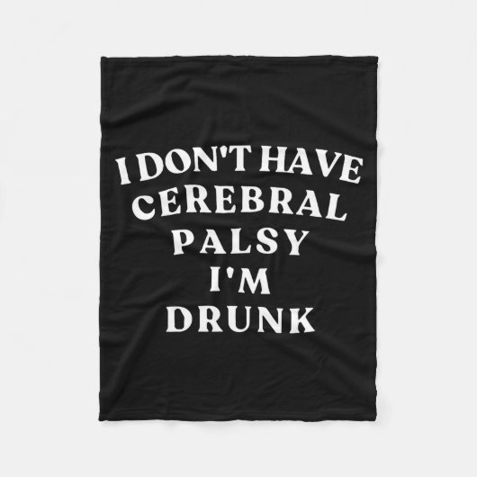 Funny Cerebral Palsy Quotes Meme Humorous Tee Funn フリースブランケット (正面)