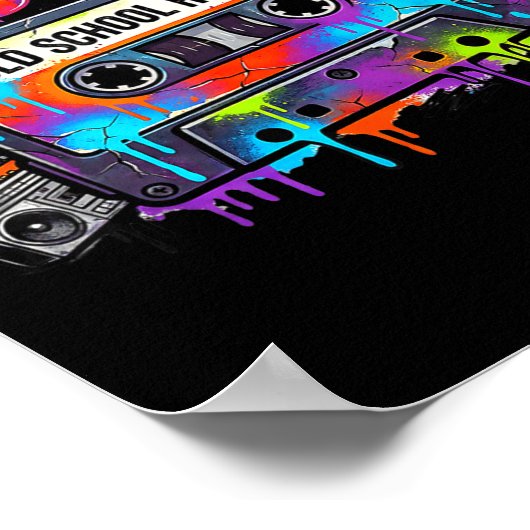 Funny Cette Graffiti 80s 90s Raised On Old School ポスター (角)