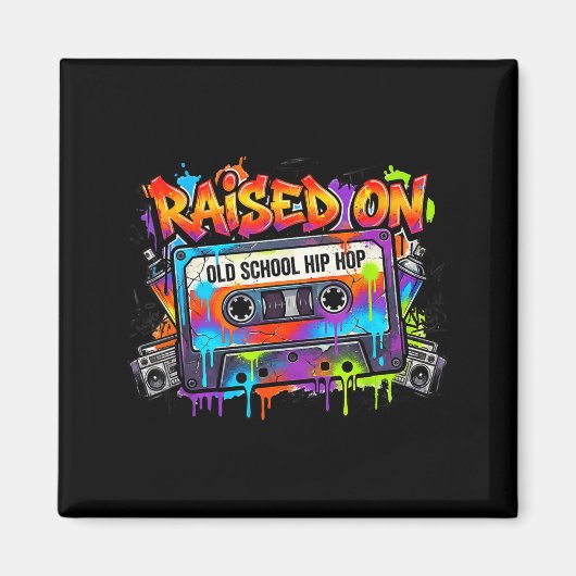 Funny Cette Graffiti 80s 90s Raised On Old School マグネット (正面)