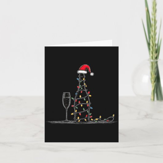 Funny Champagne Christmas Graphics Lights Lover Dr カード (正面)