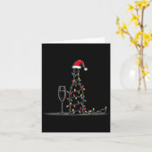 Funny Champagne Christmas Graphics Lights Lover Dr カード (黄色い花)